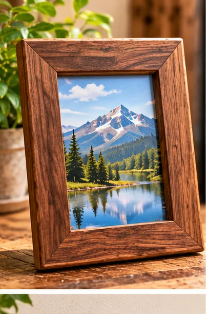 AI illustration of a handmade wooden photo frame gift