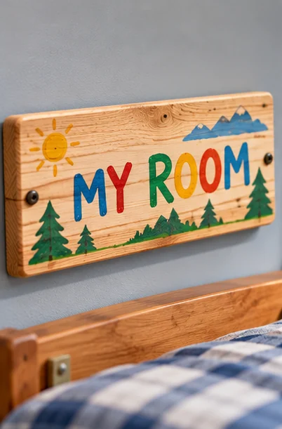 AI-generated illustration of nameplate sign