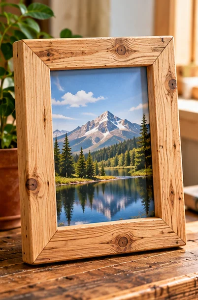 AI-generated illustration of wooden picture frame
