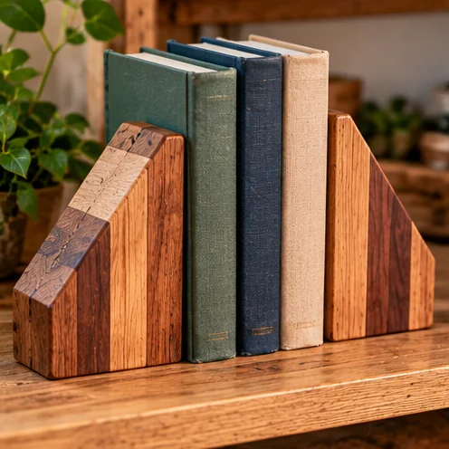 AI-generated illustration of a handmade bookends
